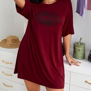 Plus Size Red Night Shirt